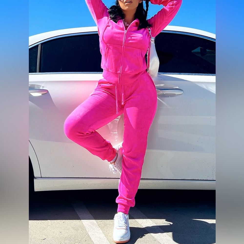 Fashion Nova Velour Set-Size: M